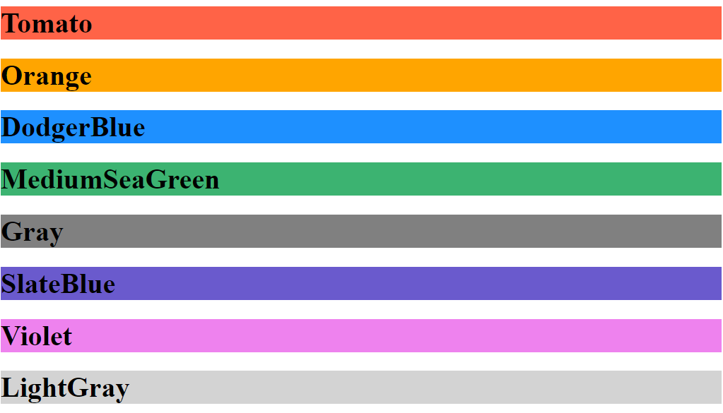 Color names example