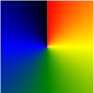 Example conic gradient five colors