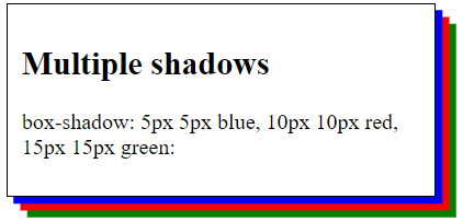 Example box shadow with multiple shadows