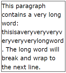 Example word wrap